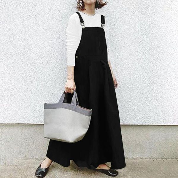

casual dresses sundress women cotton linen dress vintage square collar sleeveless maxi long 2021 spring summer plus size robe, Black;gray