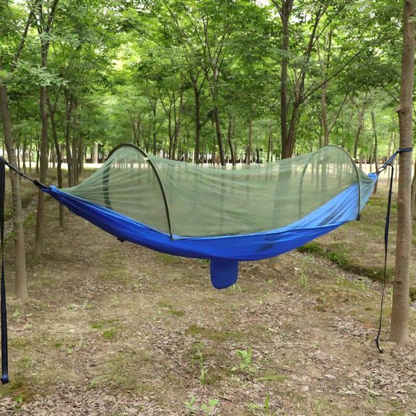 

camp furniture outdoor camping hammock with mosquito net -up portable high strength parachute fabric hanging swing hammocks stuff