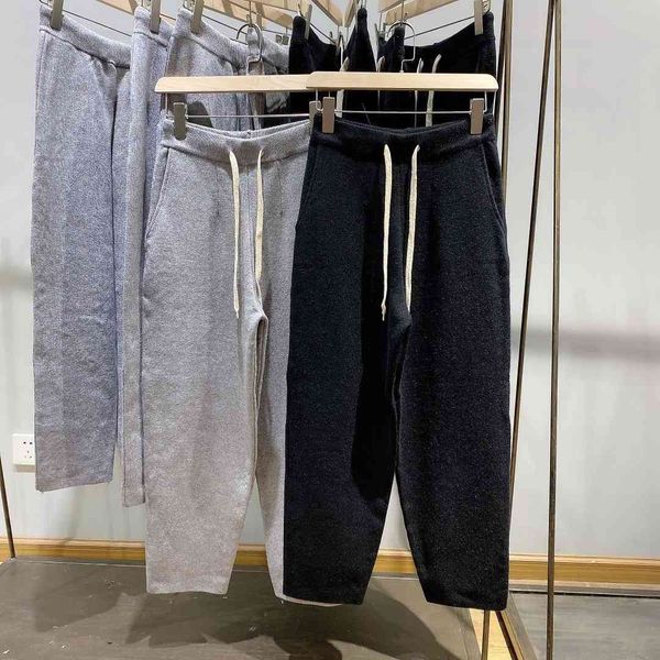 

white pullout wool good shape, blended knitted loose wide leg harlan grandma thin pants, women, White;black