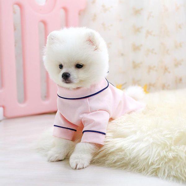 

dog apparel pet cat home pajamas button design easy to wear soft comfortable durable wear-resistant clothes