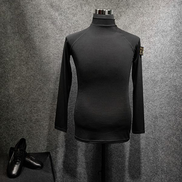 

new mens latin dance training suit comfort crystal cotton long sleeve male ballroom dance competition clothing 1420, Black;red