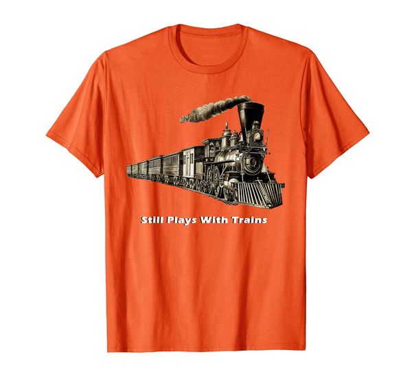 

old vintage railroad locomotive train steam engine t-shirt, White;black