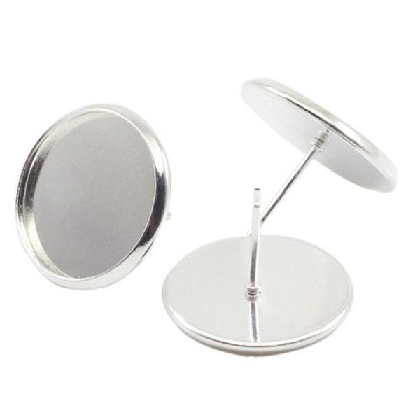 

craft tools 50pcs stainless steel blank earring cabochon cameo bezel base tray ear studs stud jewelry findings