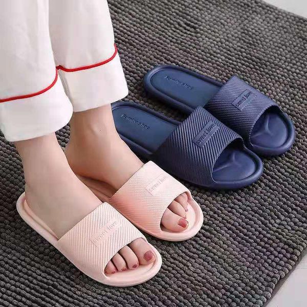 

indoor floor flat sandals women men comfortable slippers soft shoes bathing non-slip flip flops fashion lovers indoor, Black