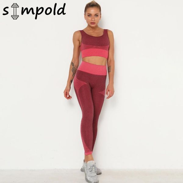 

yoga outfit simpold sleeveless vest fitness sportwear bra running pants 2 pieces set instimate jogging legging gym clohtes 6202