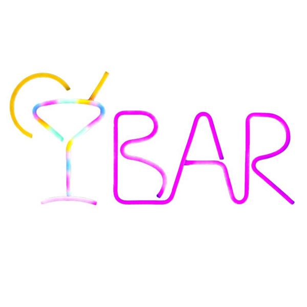 

strings bar letters shaped led sign light for pub restaurant wall decor art with remote