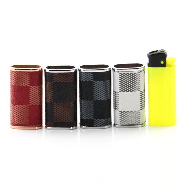 Ultimo mini colorato fumo PU accendino in pelle Custodia Custodia protettiva Custodia protettiva Design innovativo portatile Portasigarette per tabacco a base di erbe DHL