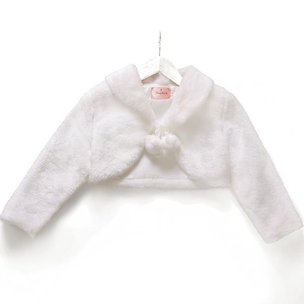 

premium 70% off selling children's wool coat thickened long sleeve warm wedding flower girl imitation fur, Blue;gray