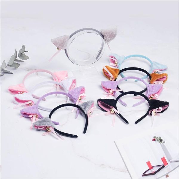 

christmas decorations anime character headgear props plush cat ears bell hair band in stock