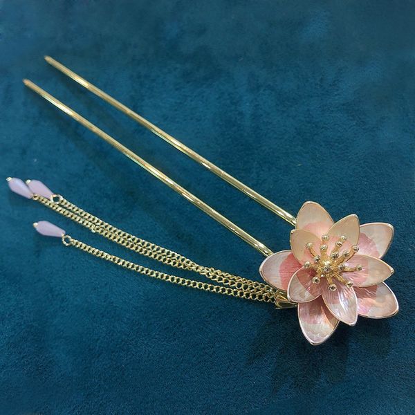 

factory wholesale new creative flower long tassel female hanfu headdress hairpin ancient style step shaking super fairy plate hair ornament
