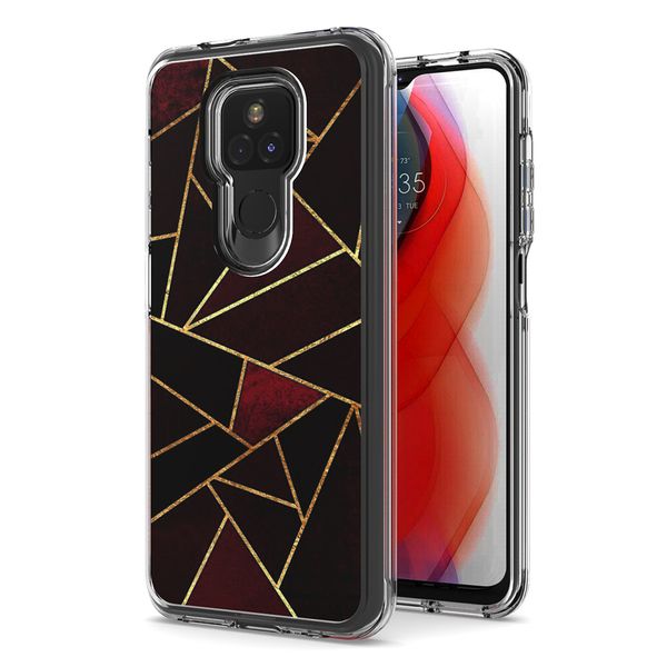 Hartes PC + weiches TPU IMD Bumper Case Hüllen für Motorola Moto G Play 2021 Stylus E7 Power Edge S G30 G10 stoßfeste Abdeckung