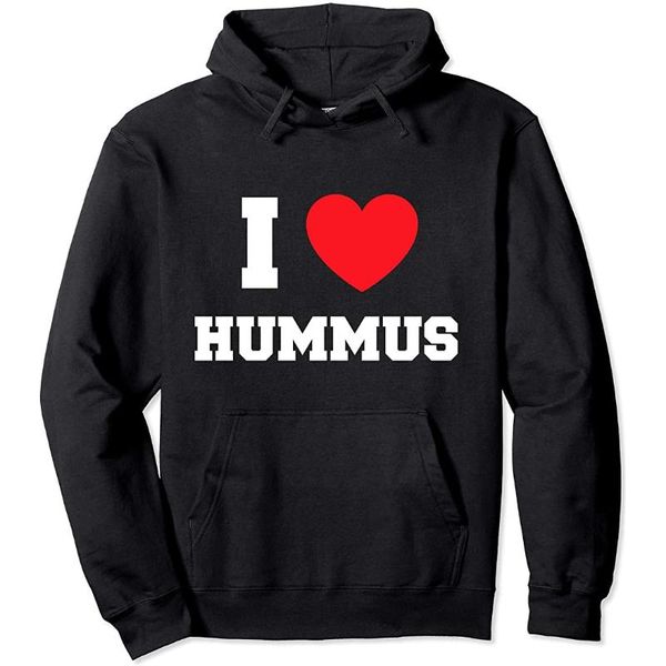 

men's hoodies & sweatshirts i love hummus pullover hoodie, Black