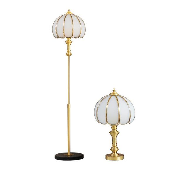 

new style all-copper chinese style living room floor lamp study bedroom bedside lamp vertical table modern simple light