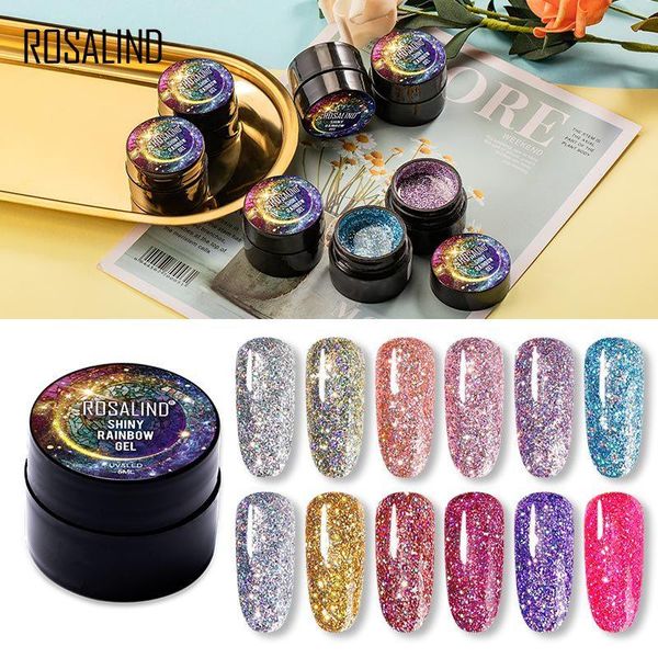 

nail polish rosalind 5ml shiny rainbow gel bright for glitter painting art design poly uv base primer manicure
