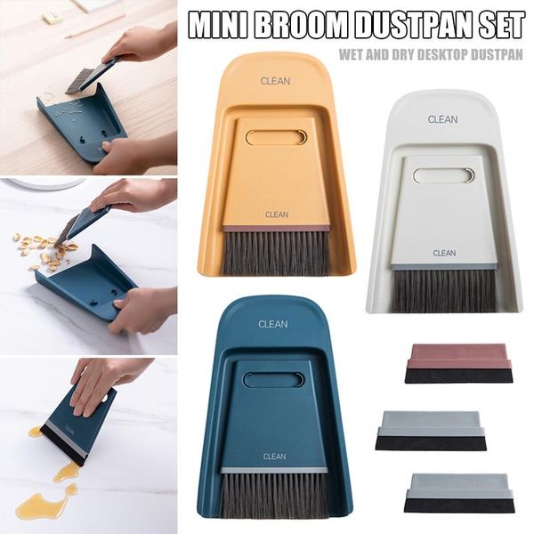 

mini broom dustpan set brush for cleaning table counterkeyboard car home sp99