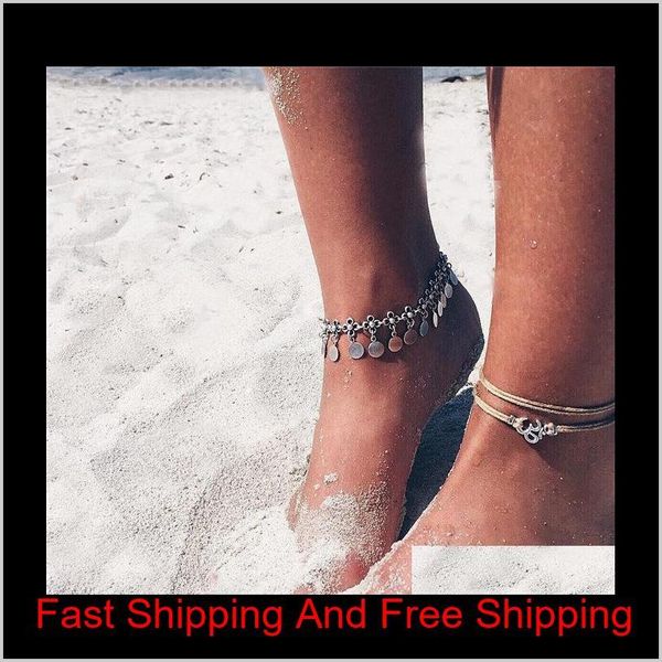 

20 styles summer beach turtle shaped charm rope string anklets for women ankle bracelet woman sandals on the leg c qylxxh luckyhat, Red;blue
