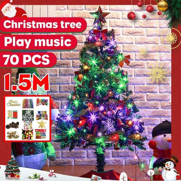 

christmas decorations 150cm tree with led decoration pvc reusable trees diy ornaments navidad xmas for home garden