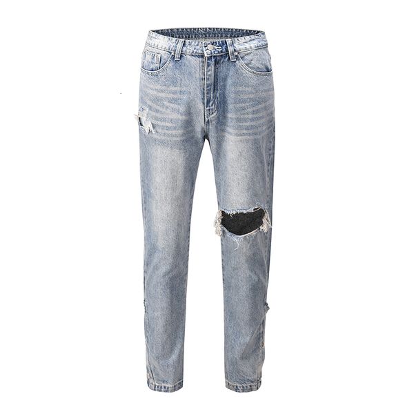 

2021 new calas brim jeans para homens de alta rua retro stragith casual denim oversize hip hop baggy roupas masculinas pdj6, Blue