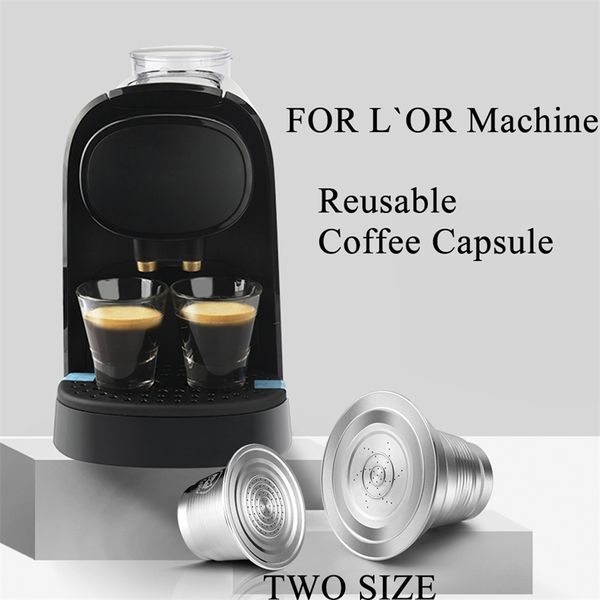 Wiederverwendbarer XXL Doppelter kleiner Kaffeekapselbecher für L'Or Barista LM8012 Maschine, Edelstahl-Filterkapsel LOR 211103