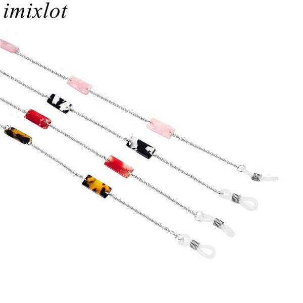 

other fashion accessories imixlot est novelty leopard printed square beaded sunglasses holder metal neck strap eyewear glasses chain, Silver