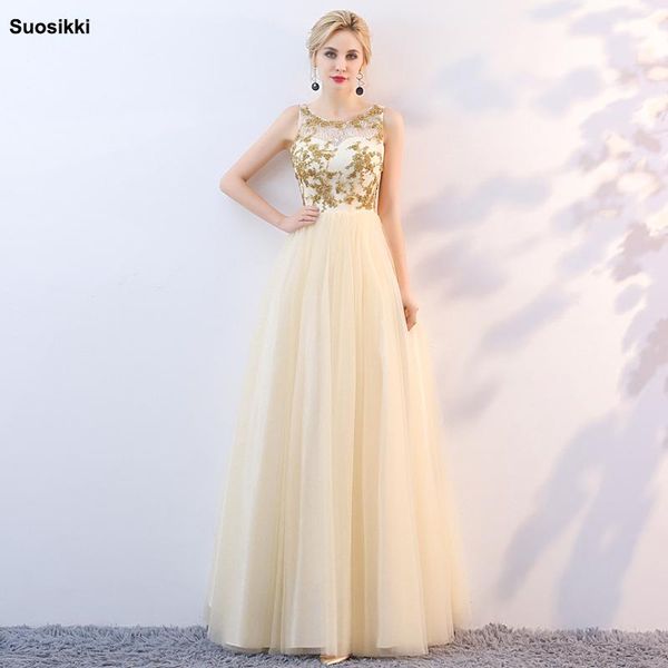 

party dresses suosikki lace appliques o-neck long evening dress the bride sleeveless zipper back beading formal custom, White;black