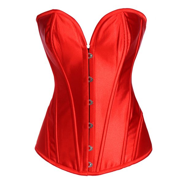 

Woman Bustiers Sexy red mature corset overbust satin corset M1901, Black;white