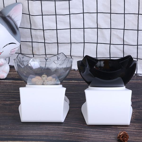 

cat double bowl cat bowl dog bowl transparent as material non-slip food with protection cervical transparent cat