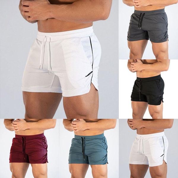 

salesummer sports on loose random short solid black white cord gym running shorts with pockets men plus size, White;black