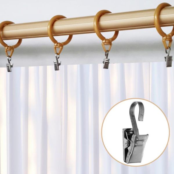 

40pcs bathroom shower metal curtain hooks practical curtain alligator clamps