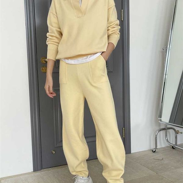 

woman long cashmere soft wool trousers from set lovemoda 211007, Black;white