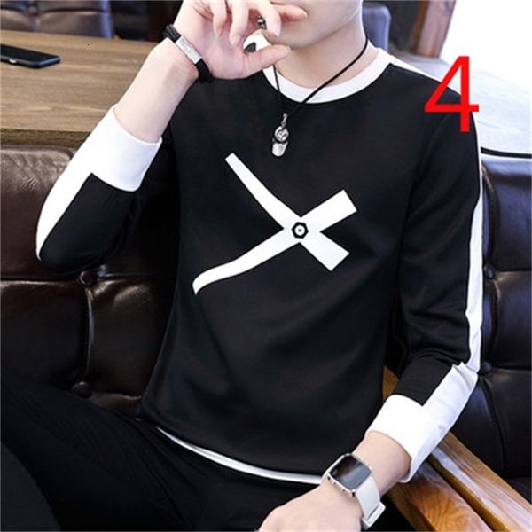 

long-sleeved 2021 t-shirt spring and new men's autumn clothes korean version g113, White;black