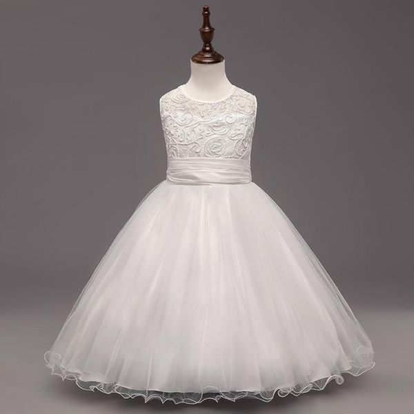 

girl's dresses 2021 summer children girls sleeveless baby ball gown dress kids party wedding for flower girl 4-9y, Red;yellow