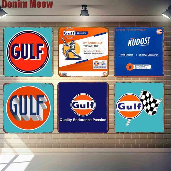 

gulf retro tin signs gasoline metal poster bar pub club garage decoration motor oil wall plaque vintage home decor n300