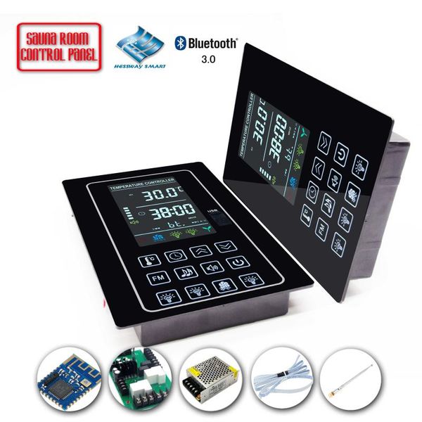 

smart home control 4.5kw 30a infrared heater sauna thermostat for accessories music bluetooth controller lamp, fan, aux switch