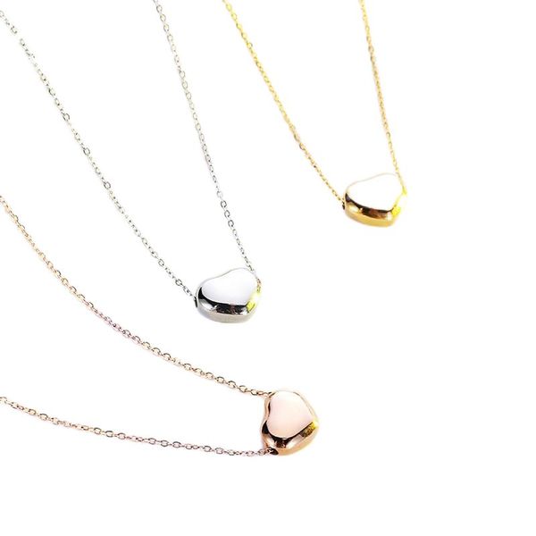 

heart pendant necklaces for women girls titanium steel love hearts necklace fashion jewelry, Silver