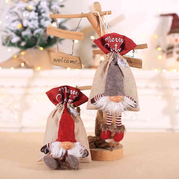 

supplies christmas gift bag santa nordic bundle mouth sack forest man doll cartoon