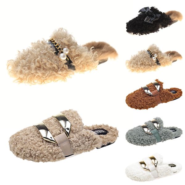 

women designers slippers platform sandals shoes triples blacks grown grey pinks womens casual indoor warm sneakers flats skate winter traine, Black