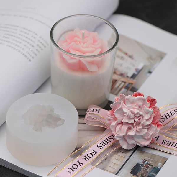 

craft tools 3kinds carnation rose flower candle mold 3d silicone handmade diy soap