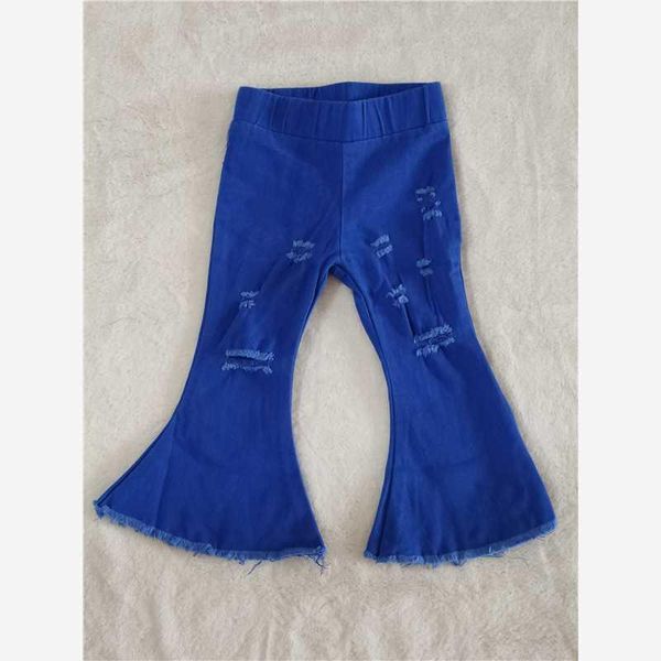 

jeans baby girls vintage blue bell-bottom denim pants high waisted pans for teen
