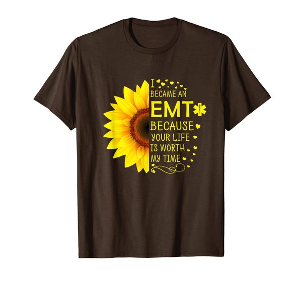 

i became an emt because your life is worth my time tshirt, White;black