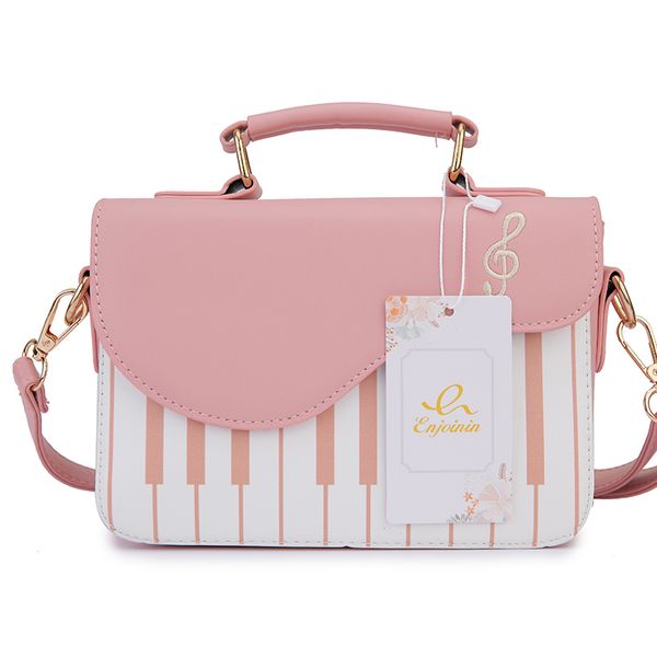 

enjoini cute piano pattern fashion pu leather casual ladies purses and shoulder crossbody messenger bag handbag 210302