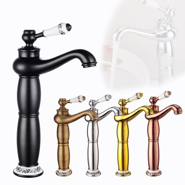 

bathroom sink faucets antique basin modern gold deck mounted mixer black finish with diamond high silver faucet