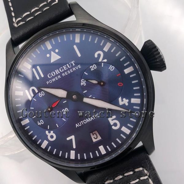 

wristwatches 42mm mens kinetic automatic watch blue dial water resistant & date, Slivery;brown