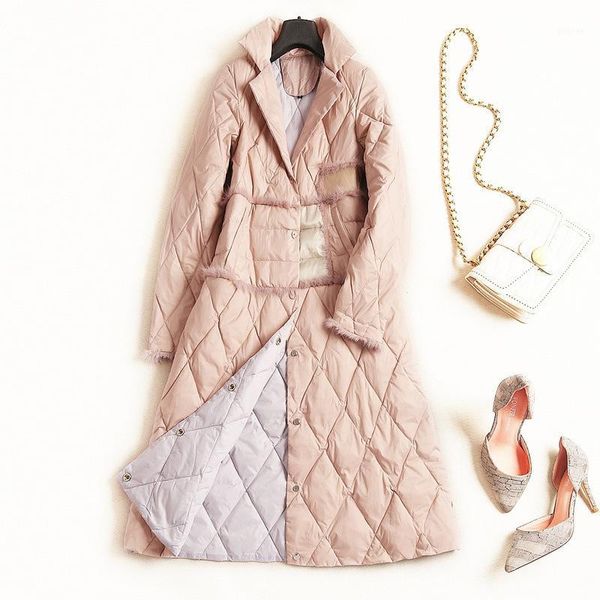 

2018 new fashion women's down jacket winter collar long sleeve loose outerwear coat lady down coat1, Black