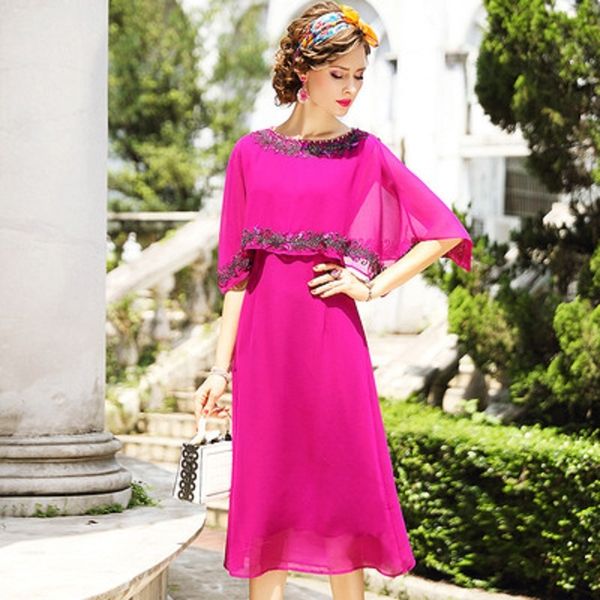 

2021 solid beading female dress summer o-neck fashion medium length mangled shreds the line skirt 2 pieces together v06s, Black;gray