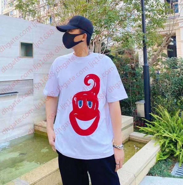 

21ss mens tee t shirts water drop letters men clothes short sleeve mens shirts tag letters polo new black white 03, White;black