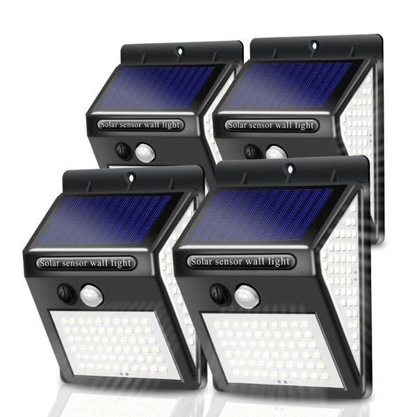 

solar lamps 100/144led light outdoor lamp pir motion sensor waterproof powered sunlight for garden decor lighting