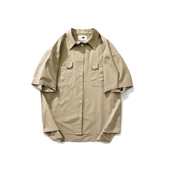 

men 2021 youth forn3 simple shirt cigar sleeve color pure summer short bag workwear japanese suvml