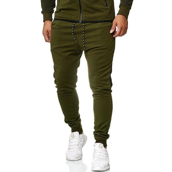 

smart men stripes matching color personality sports broek, Black