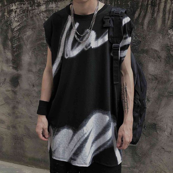 

tank singlet shirt for men male ulzzang harajuku streetwear vest undershirt tanksummer sleeveless hip hop, White;black